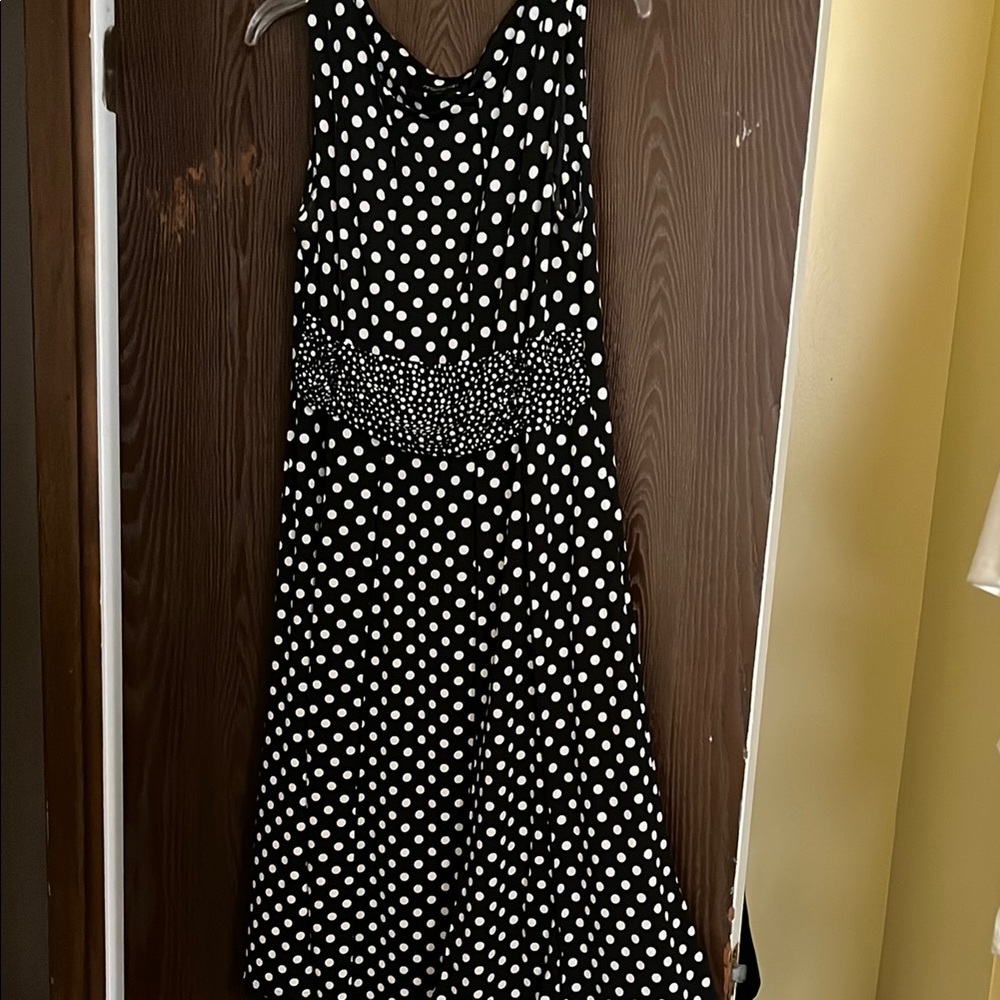 Perceptions Black and White Polka Dot Dress